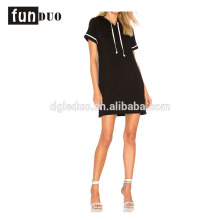 Frauen schwarz angepasste Farbe lässig t Shirt Sport Kleid Frauen schwarz angepasst Farbe lässig t Shirt Sport Kleid casual Kleid